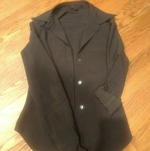 Theory dark grey button-down